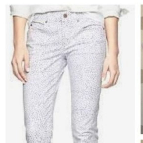 GAP 1969 Legging Jean Womens 27 White Purple Polkadot - Picture 2 of 12